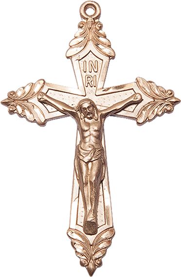 14KT GOLD CRUCIFIX MEDAL
