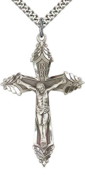 STERLING SILVER CRUCIFIX PENDANT WITH CHAIN