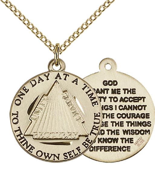 14KT GOLD FILLED RECOVERY PENDANT WITH CHAIN