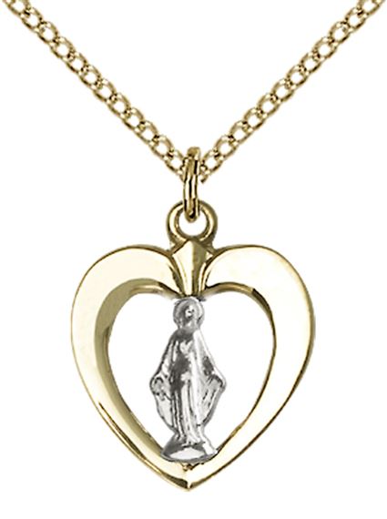 SS-GF MIRACULOUS PENDANT WITH CHAIN