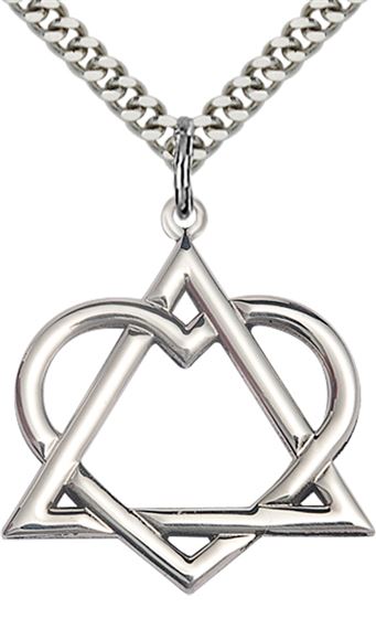 STERLING SILVER ADOPTION HEART PENDANT WITH CHAIN