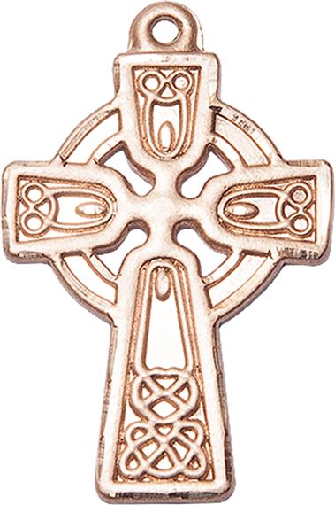 14KT GOLD CELTIC CROSS MEDAL - 1 3/8" x 7/8"