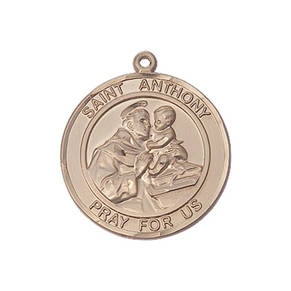 14KT GOLD ST ANTHONY MEDAL - 1" x 7/8"