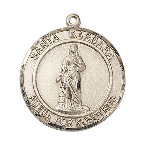 14KT GOLD SANTA BARBARA MEDAL - 1" x 7/8"
