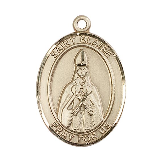 14KT GOLD ST BLAISE MEDAL - 1" x 3/4"