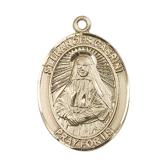 14KT GOLD ST FRANCES CABRINI MEDAL - 1" x 3/4"