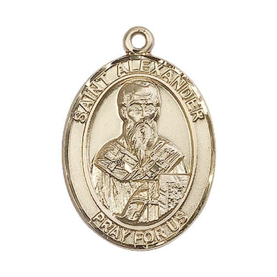 14KT GOLD ST ALEXANDER SAULI MEDAL - 1" x 3/4"