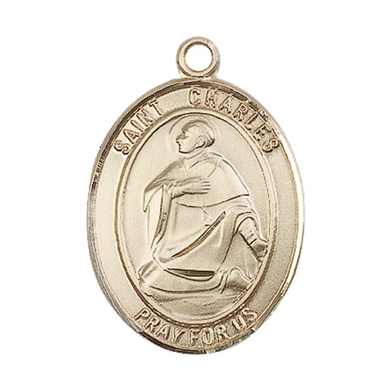 14KT GOLD ST CHARLES BORROMEO MEDAL - 1" x 3/4"