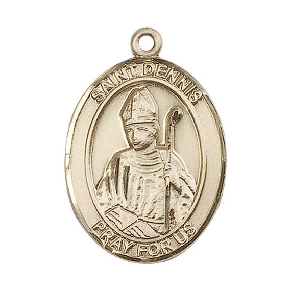 14KT GOLD ST DENNIS MEDAL - 1" x 3/4"