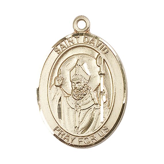 14KT GOLD ST DAVID OF WALES MEDAL - 1" x 3/4"