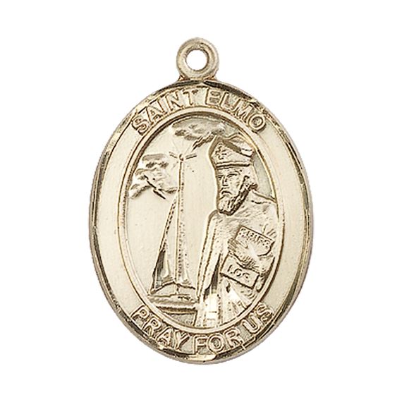 14KT GOLD ST ELMO MEDAL - 1" x 3/4"