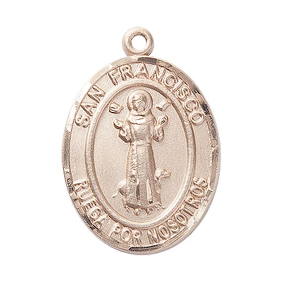 14KT GOLD SAN FRANCIS MEDAL - 1" x 3/4"