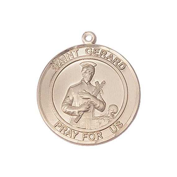 14KT GOLD ST GERARD MEDAL - 1" x 7/8"