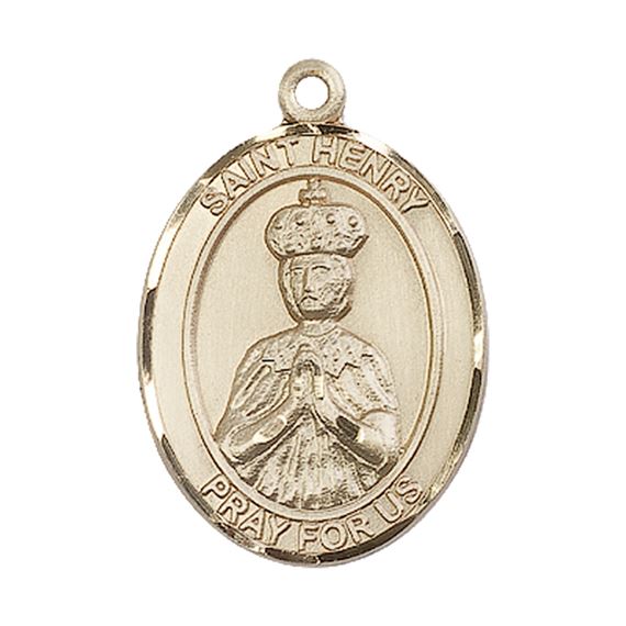 14KT GOLD ST HENRY II MEDAL - 1" x 3/4"