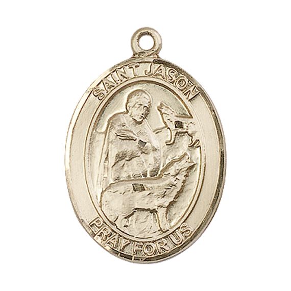 14KT GOLD ST JASON MEDAL - 1" x 3/4"