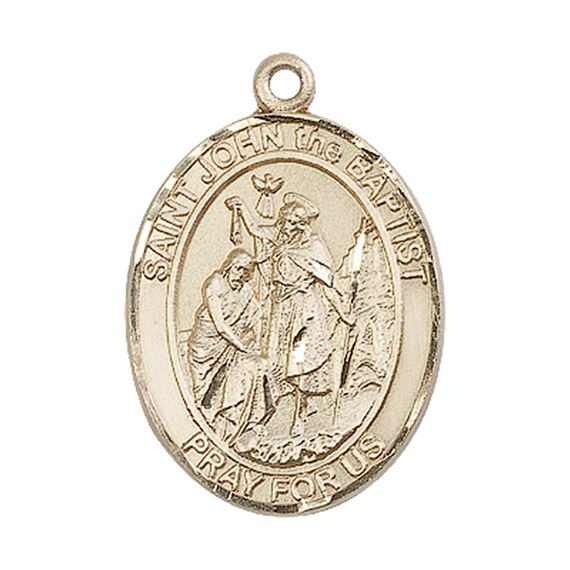 14KT GOLD ST JOHN THE BAPTIST MEDAL - 1" x 3/4"