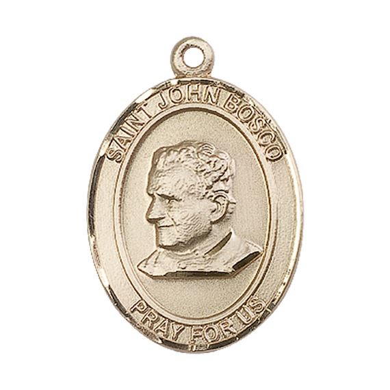 14KT GOLD ST JOHN BOSCO MEDAL - 1" x 3/4"