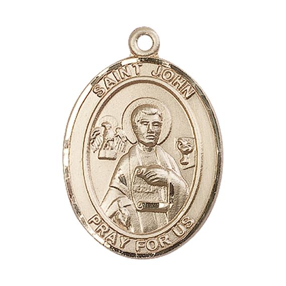 14KT GOLD ST JOHN THE APOSTLE MEDAL - 1" x 3/4"