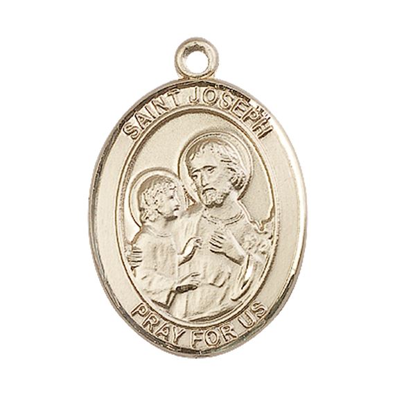 14KT GOLD ST JOSEPH MEDAL - 1" x 3/4"