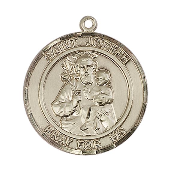 14KT GOLD ST JOSEPH MEDAL - 1" x 7/8"