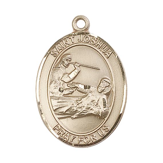 14KT GOLD ST JOSHUA MEDAL - 1" x 3/4"