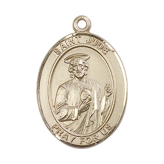 14KT GOLD ST JUDE MEDAL - 1" x 3/4"