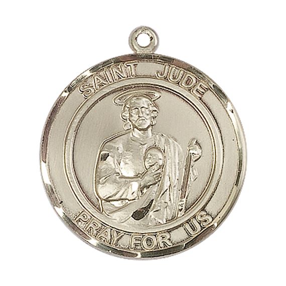 14KT GOLD ST JUDE MEDAL - 1" x 7/8"