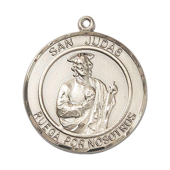 14KT GOLD SAN JUDAS MEDAL - 1" x 7/8"