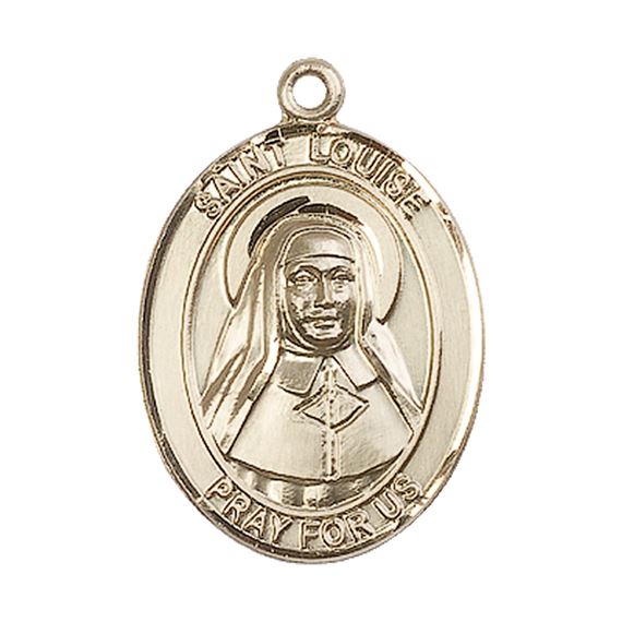 14KT GOLD ST LOUISE DE MARILLAC MEDAL - 1" x 3/4"