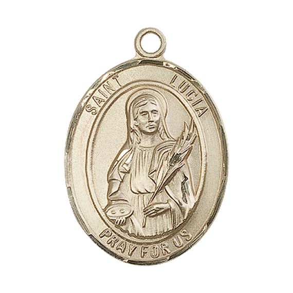 14KT GOLD ST LUCIA OF SYRACUSE MEDAL - 1" x 3/4"