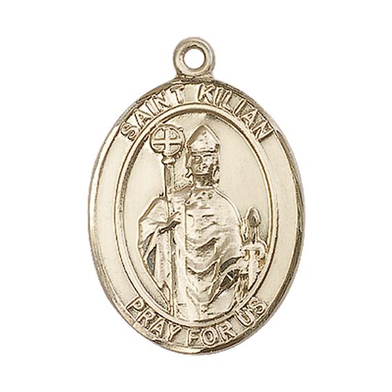 14KT GOLD ST KILIAN MEDAL - 1" x 3/4"