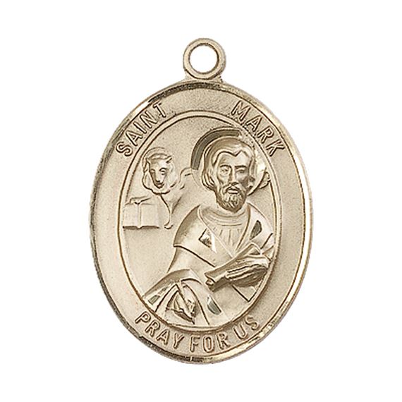 14KT GOLD ST MARK THE EVANGELIST MEDAL - 1" x 3/4"