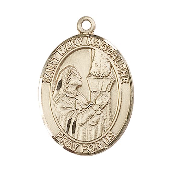 14KT GOLD ST MARY MAGDALENE MEDAL - 1" x 3/4"