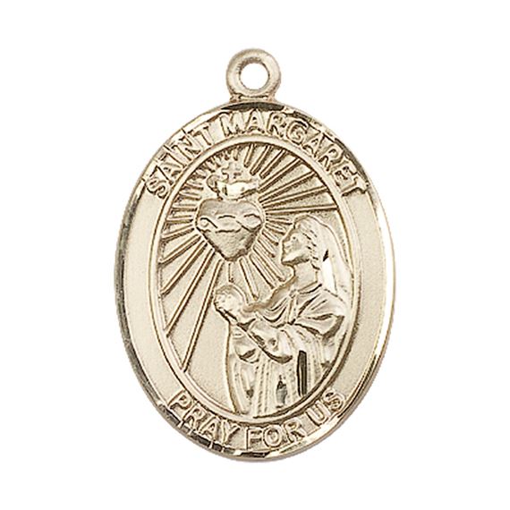 14KT GOLD ST MARGARET MARY ALACOQUE MEDAL - 1" x 3/4"