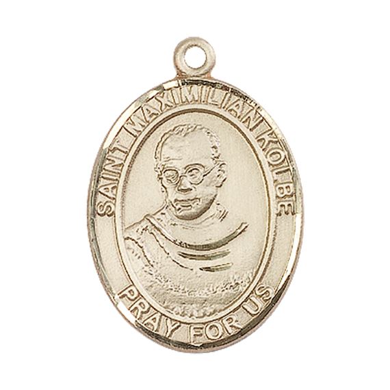 14KT GOLD ST MAXIMILIAN KOLBE MEDAL - 1" x 3/4"