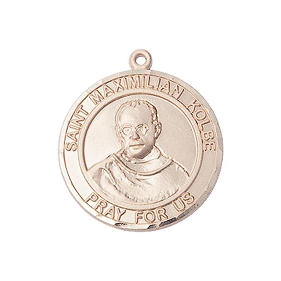 14KT GOLD ST MAXIMILIAN KOLBE MEDAL - 1" x 7/8"