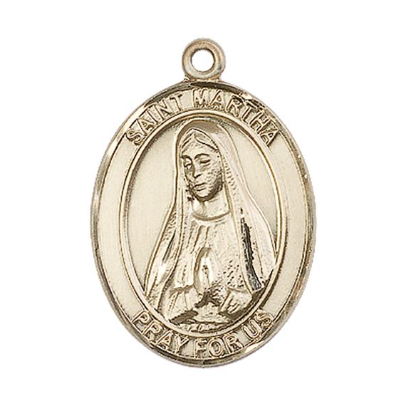 14KT GOLD ST MARTHA MEDAL - 1" x 3/4"