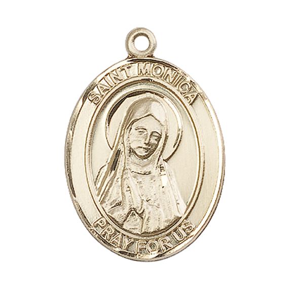 14KT GOLD ST MONICA MEDAL - 1" x 3/4"