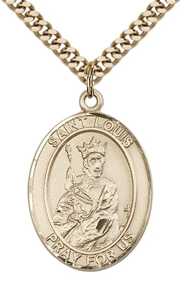 14KT GOLD FILLED ST LOUIS PENDANT WITH CHAIN - 1" x 3/4"