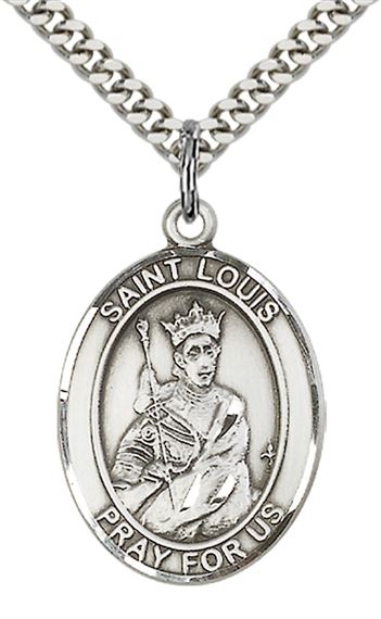 STERLING SILVER ST LOUIS PENDANT WITH CHAIN - 1" x 3/4"