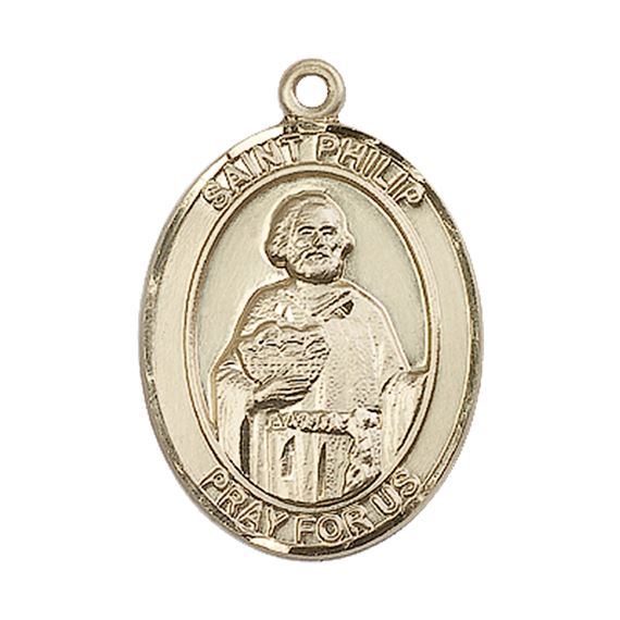 14KT GOLD ST PHILIP THE APOSTLE MEDAL - 1" x 3/4"