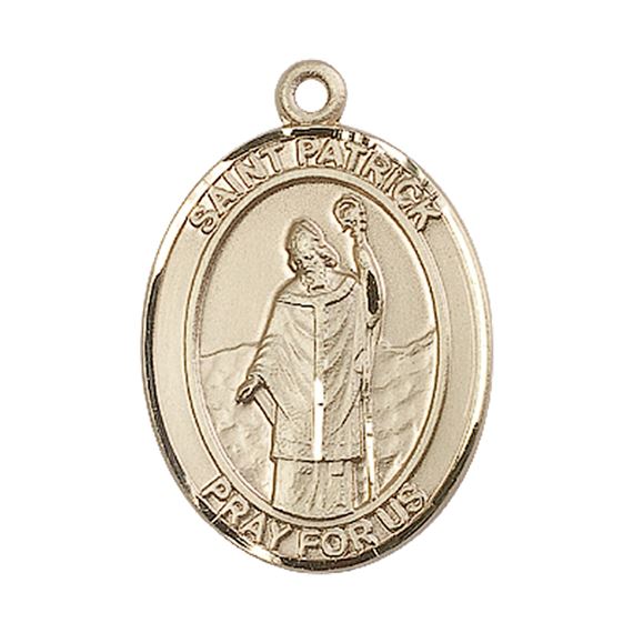 14KT GOLD ST PATRICK MEDAL - 1" x 3/4"