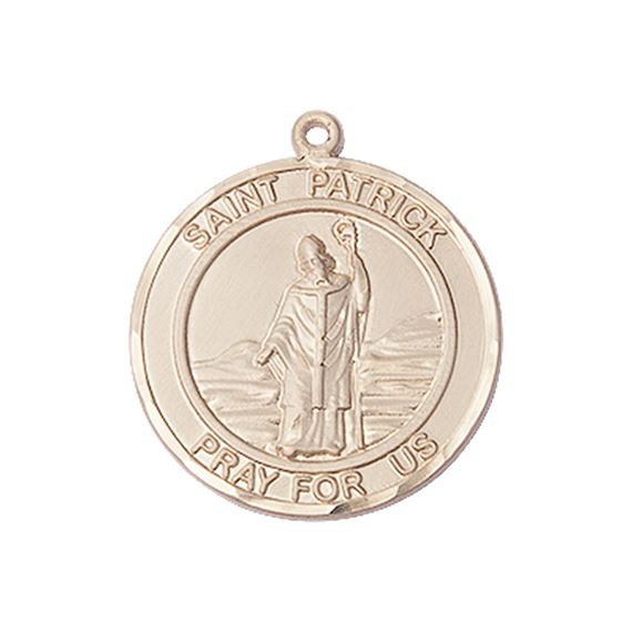 14KT GOLD ST PATRICK MEDAL - 1" x 7/8"
