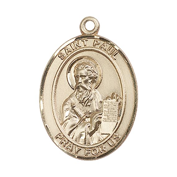 14KT GOLD ST PAUL THE APOSTLE MEDAL - 1" x 3/4"