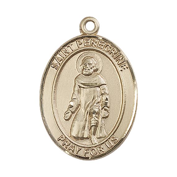 14KT GOLD ST PEREGRINE LAZIOSI MEDAL - 1" x 3/4"