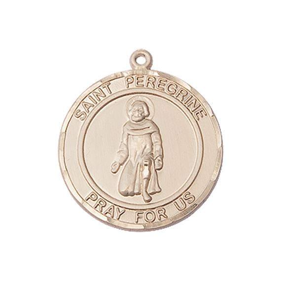 14KT GOLD ST PEREGRINE MEDAL - 1" x 7/8"