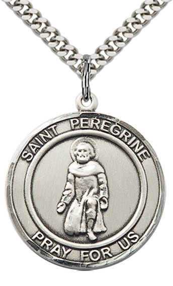 STERLING SILVER ST PEREGRINE PENDANT WITH CHAIN - 1" x 7/8"