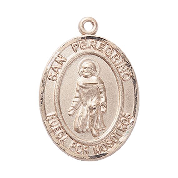 14KT GOLD SAN PEREGRINO MEDAL - 1" x 3/4"