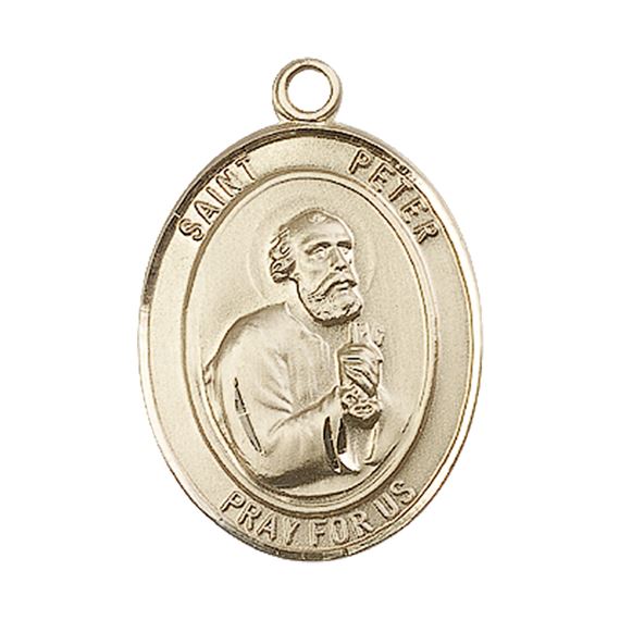 14KT GOLD ST PETER THE APOSTLE MEDAL - 1" x 3/4"