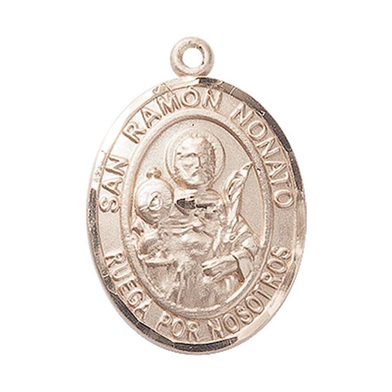 14KT GOLD SAN RAYMON NONATO MEDAL - 1" x 3/4"